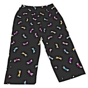 Dragon Flies Capris Women's 12 Black Garden Summer Side ZipBriggs New York‎